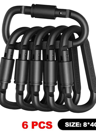 6pcs Carabiner Set For Key Camping Survival EDC Outdoor Keychain Clip