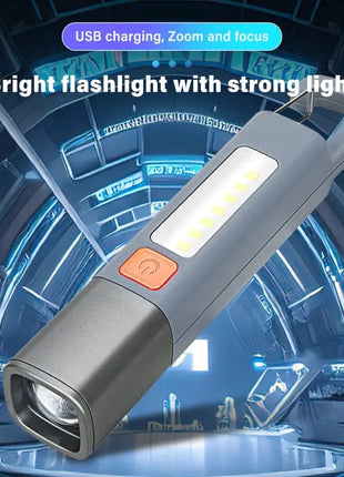 Strong Lighting ABS Flashlamp USB Charging Portable Outdoor Small