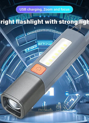 Strong Lighting ABS Flashlamp USB Charging Portable Outdoor Small