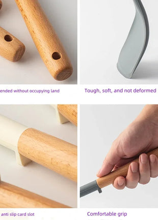 NEW Silicone Spatula Non Stick Pan Wooden Handle Silicone Vegetable