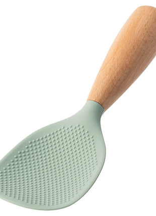 NEW Silicone Spatula Non Stick Pan Wooden Handle Silicone Vegetable