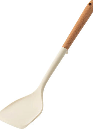 NEW Silicone Spatula Non Stick Pan Wooden Handle Silicone Vegetable