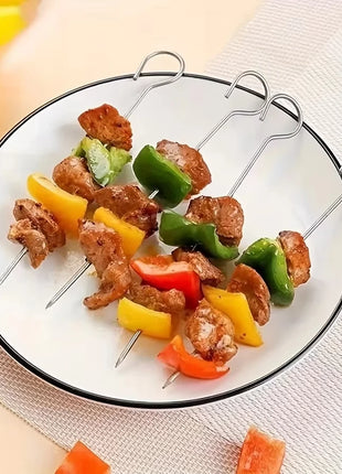 1set Stainless Steel Air Fryer Rack With 4 Roast Meat Picks Grill Air