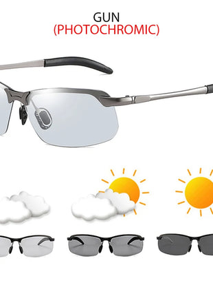 Fashion Half Frame Photochromic Sunglasses Men Women Classic Chamelon
