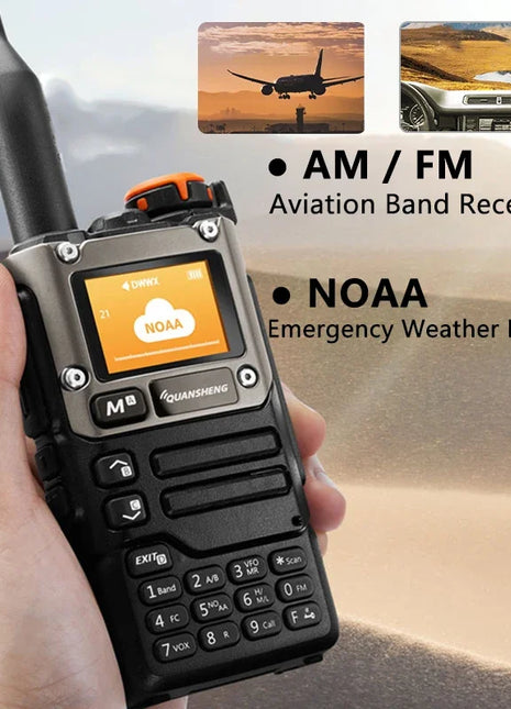 Quansheng UV-K6 Walkie Talkie 5W Air Band Radio Type C Charge UHF VHF