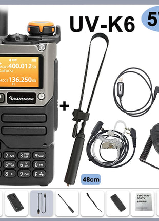 Quansheng UV-K6 Walkie Talkie 5W Air Band Radio Type C Charge UHF VHF