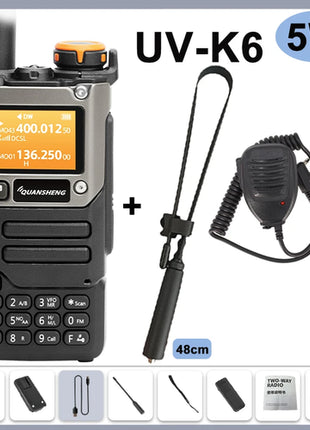 Quansheng UV-K6 Walkie Talkie 5W Air Band Radio Type C Charge UHF VHF