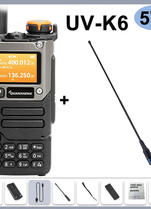 Quansheng UV-K6 Walkie Talkie 5W Air Band Radio Type C Charge UHF VHF