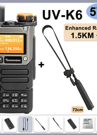 Quansheng UV-K6 Walkie Talkie 5W Air Band Radio Type C Charge UHF VHF