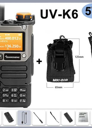 Quansheng UV-K6 Walkie Talkie 5W Air Band Radio Type C Charge UHF VHF