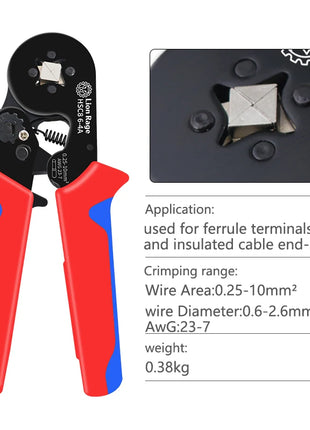 Manual crimping tool for ferrule terminals HSC8 6-4 ferrule crimping