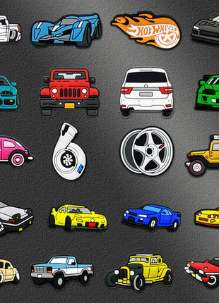1-20pcs Car Shoe Charms Cool Vehicle Shoe Accessories Cartoon