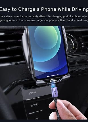 TOPK Magnetic Charging Cable 3A Micro USB Type C Cable with Led Light