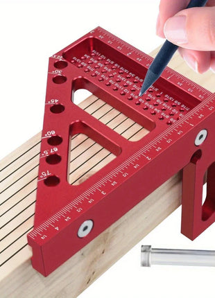 3D Multi-Angle Metric/Inch Measuring Ruler, 45/90 Degree Aluminum