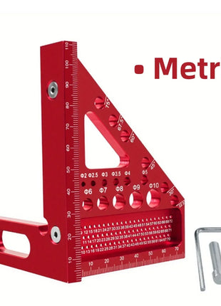 3D Multi-Angle Metric/Inch Measuring Ruler, 45/90 Degree Aluminum