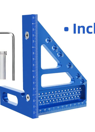 3D Multi-Angle Metric/Inch Measuring Ruler, 45/90 Degree Aluminum