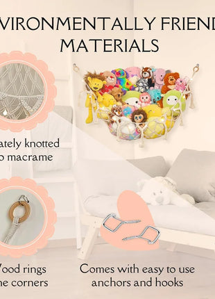 1PCS Hand-woven Rope Corner Storage Triangle Toy Net Bedroom Corner