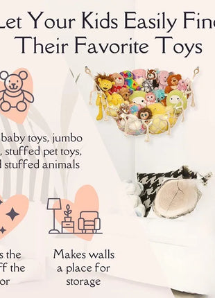1PCS Hand-woven Rope Corner Storage Triangle Toy Net Bedroom Corner