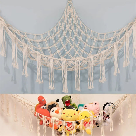 1PCS Hand-woven Rope Corner Storage Triangle Toy Net Bedroom Corner