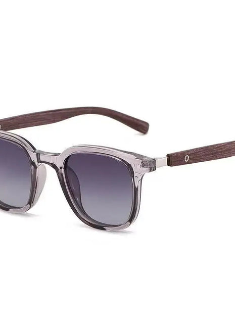 Trendy Retro Wood Grain Sunglasses for Women and Men New Square Frame