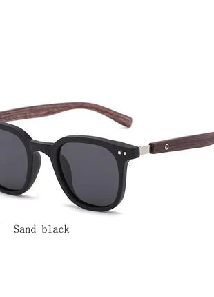 Trendy Retro Wood Grain Sunglasses for Women and Men New Square Frame