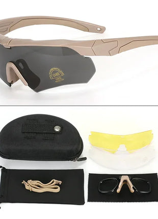 Military Tactical Goggles CS Airsoft Windproof Shooting Glasses HD 3