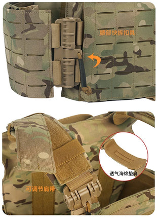 New combat vest 6094 quick detachable light laser cut tactical vest