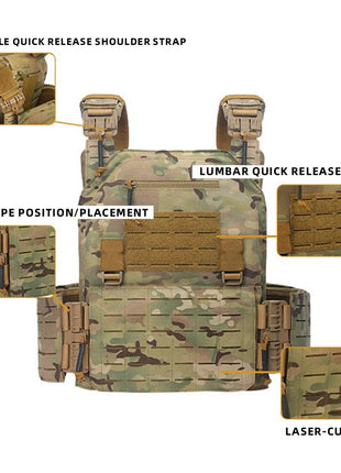 New combat vest 6094 quick detachable light laser cut tactical vest