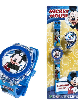 Flash Light Spiderman Kids Watches For Boys Cartoon Hello Kitty Mickey