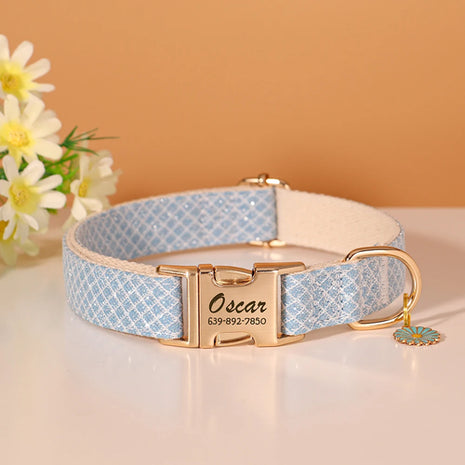 Custom Bling Nylon Dog Collar Free Engraved Puppy Dog ID Name Collars