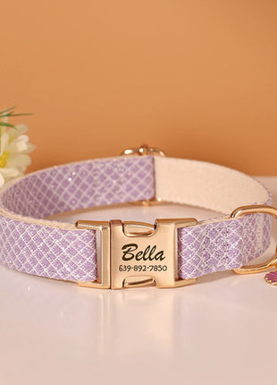Custom Bling Nylon Dog Collar Free Engraved Puppy Dog ID Name Collars