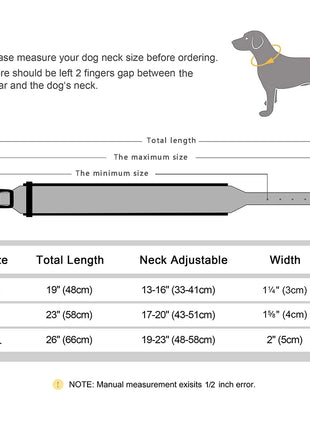 Customized Engraved Dog Collar Wide Leather Dog Collar Large Soft