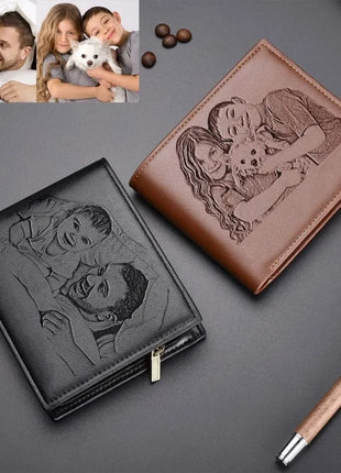 Engraved Personalized Gifts Custom Wallet for Men,Husband,Dad,Son for