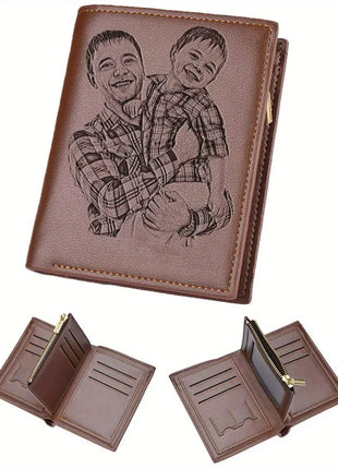 Engraved Personalized Gifts Custom Wallet for Men,Husband,Dad,Son for
