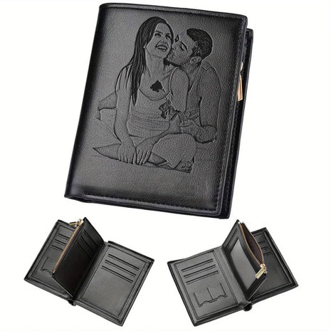 Engraved Personalized Gifts Custom Wallet for Men,Husband,Dad,Son for
