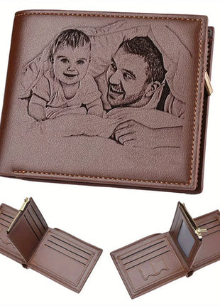 Engraved Personalized Gifts Custom Wallet for Men,Husband,Dad,Son for