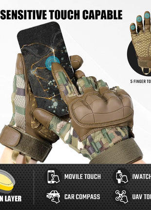 Touch Screen Cycling Gloves PU Leather Tactical Airsoft Hunting