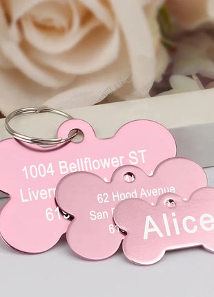 1Pc Personalized Dog Cat Name Tags Bone Shaped Pet ID Tag Anti-lost
