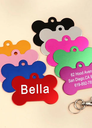 1Pc Personalized Dog Cat Name Tags Bone Shaped Pet ID Tag Anti-lost