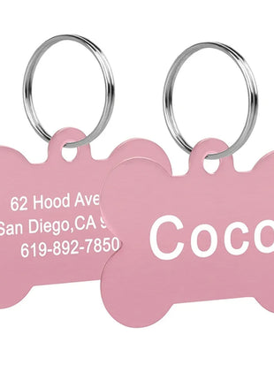 1Pc Personalized Dog Cat Name Tags Bone Shaped Pet ID Tag Anti-lost