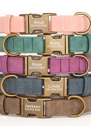 Personalized Anti-lost Dog Collar Custom Dog ID Tag Collars Soft Pu