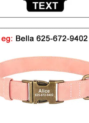 Personalized Anti-lost Dog Collar Custom Dog ID Tag Collars Soft Pu