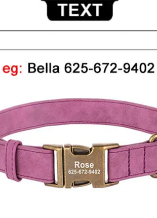 Personalized Anti-lost Dog Collar Custom Dog ID Tag Collars Soft Pu