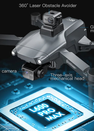 2024 New L600 PRO MAX GPS Drone 5KM 4K Professional HD Dual Camera