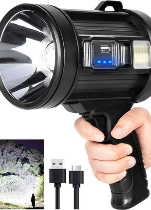 Rechargeable Spotlight, 1000,000 Lumens Handheld Hunting Flashlight