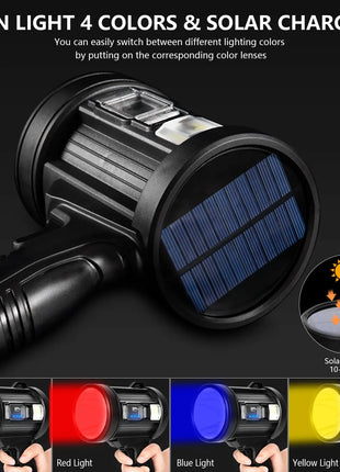 Rechargeable Spotlight, 1000,000 Lumens Handheld Hunting Flashlight