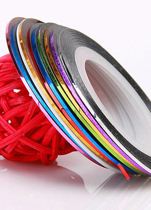 10 Rolls Nail Art Striping Tapes, Nail Liner Stickers, Nail Decals,