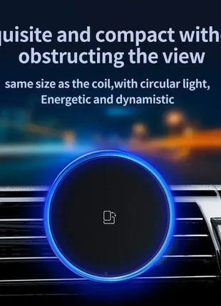 30W Magnetic Car Wireless Chargers RGB LED Light For iPhone 12 13 14