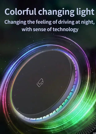 30W Magnetic Car Wireless Chargers RGB LED Light For iPhone 12 13 14