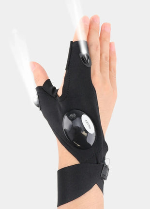 LED Half Finger Glove for Men Women Outdoor Waterproof Night Fishing